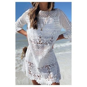 Willow Off White Crochet Swim Cover-Up